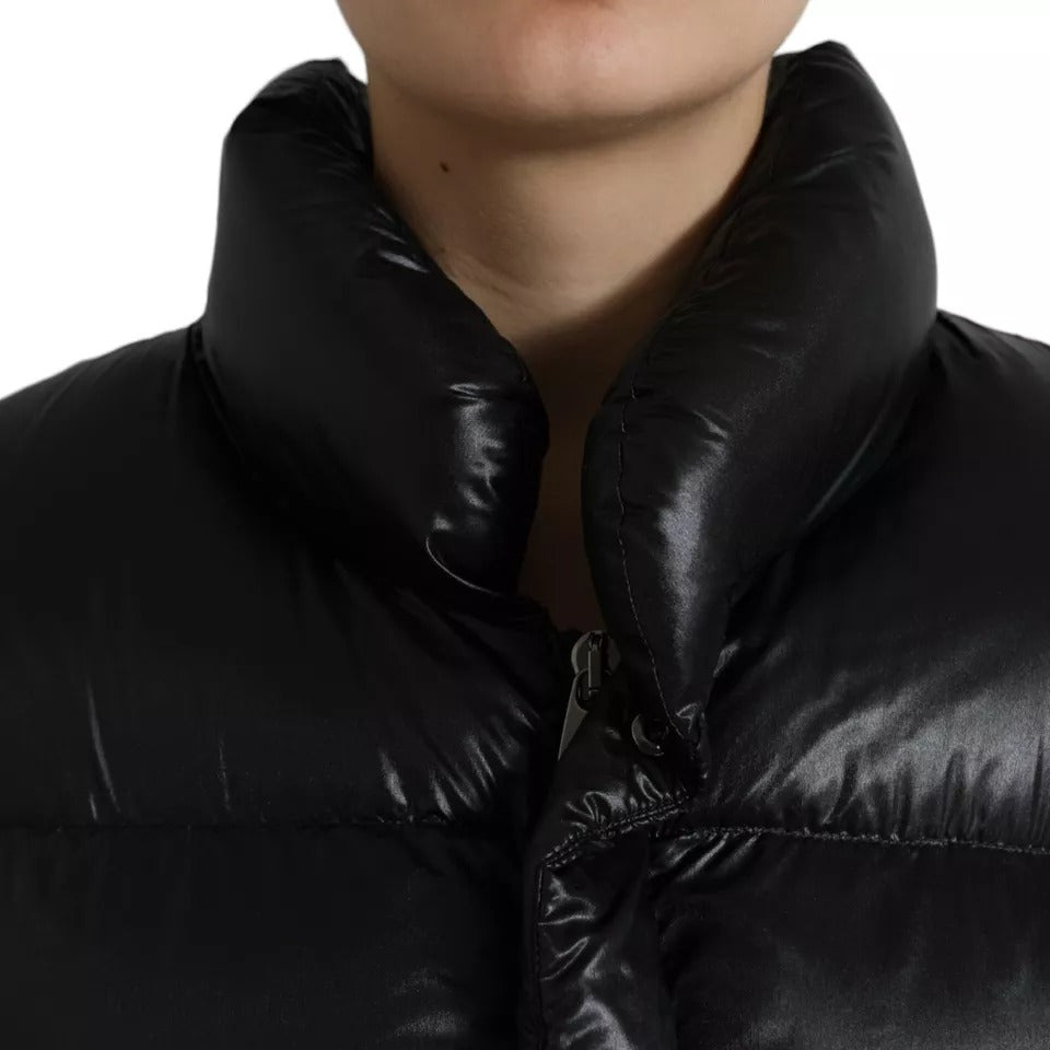 Dolce & Gabbana Black Puffer Quilted Full Zip Coat Jacket