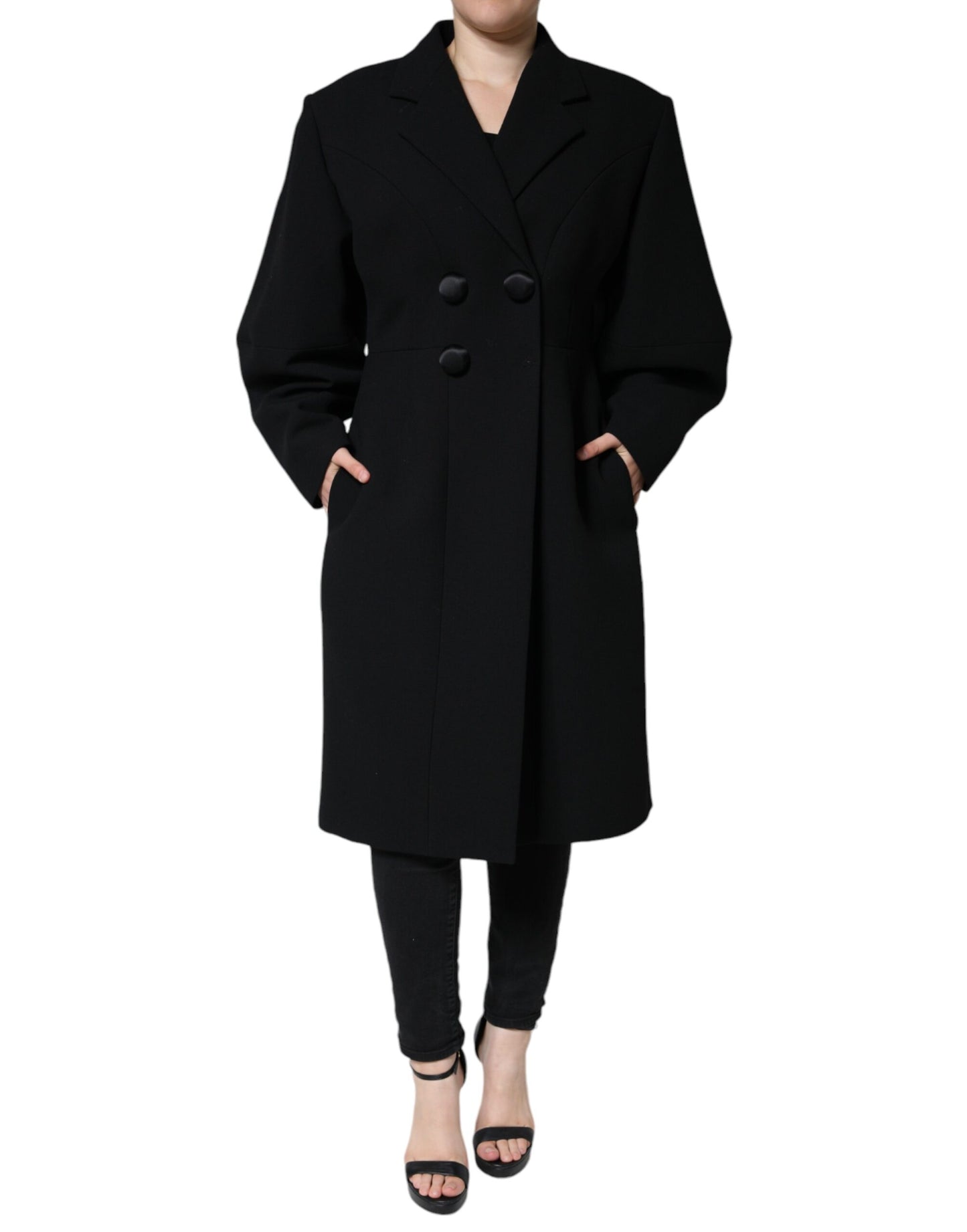 Dolce & Gabbana Black Double Breasted Trench Coat Jacket